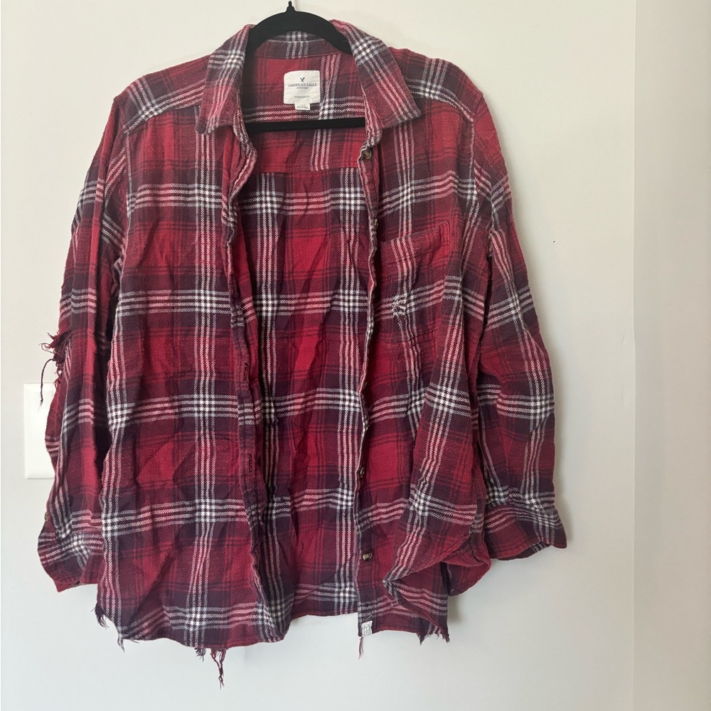 Distressed American Eagle Flannel